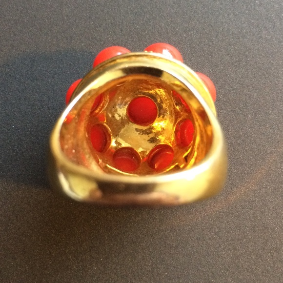 Gold and Burnt Orange Ring - Picture 5 of 6
